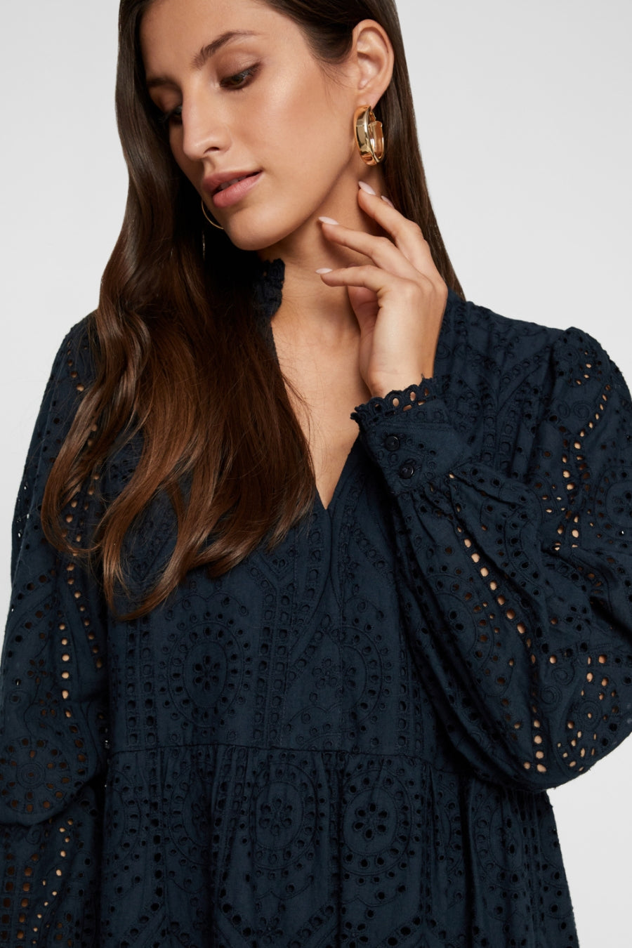 Yas Long Sleeve Dress- Sky Captain