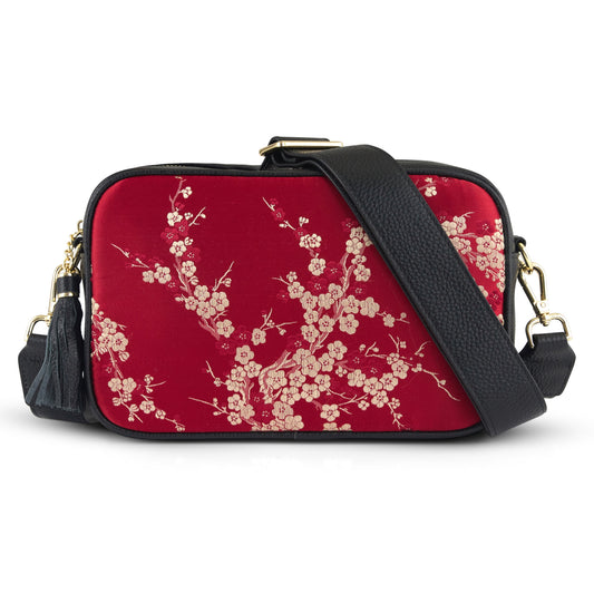 New York Camera Bag- Deep Red Sakura