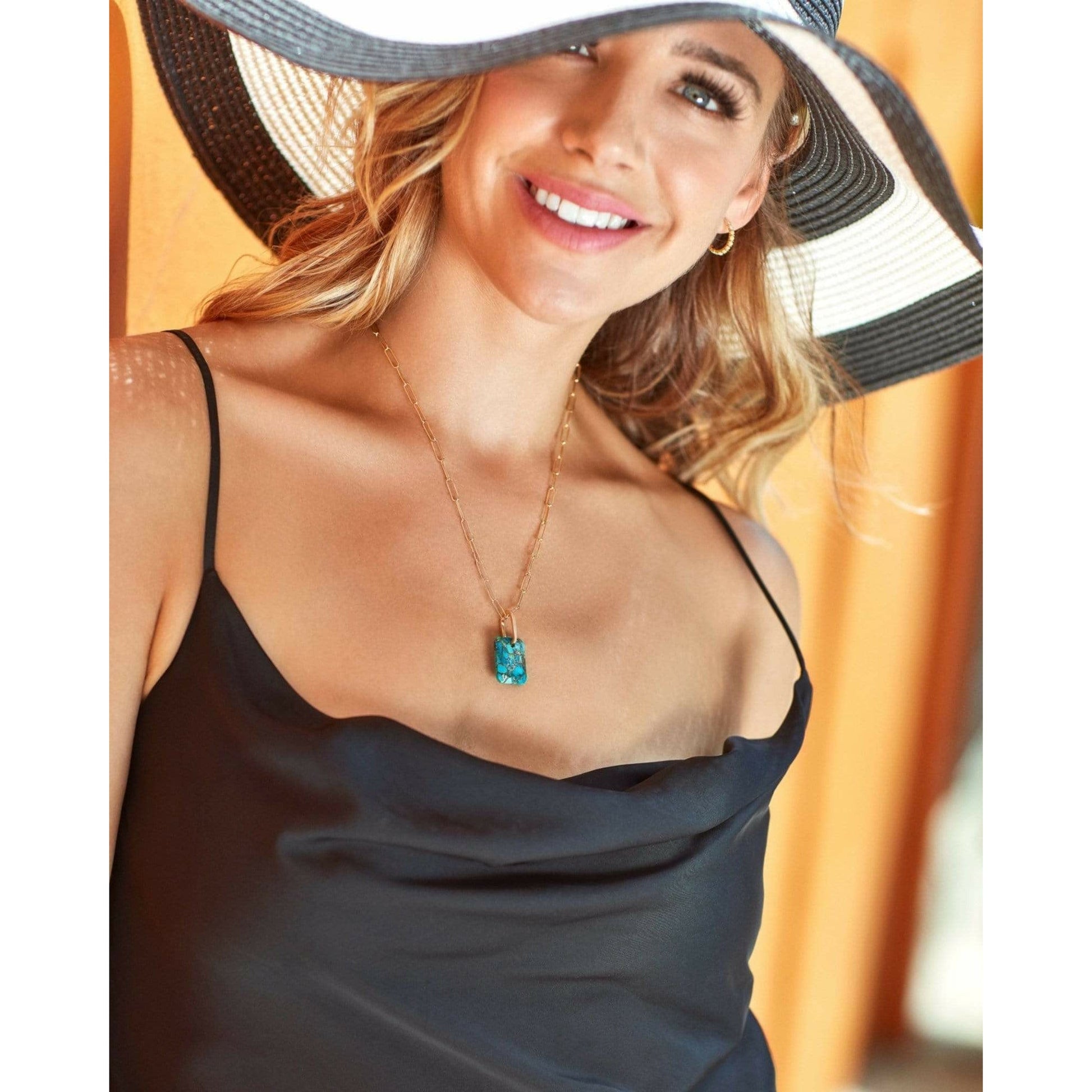 Fervor Montreal Necklace Copper Turquoise Slab Necklace