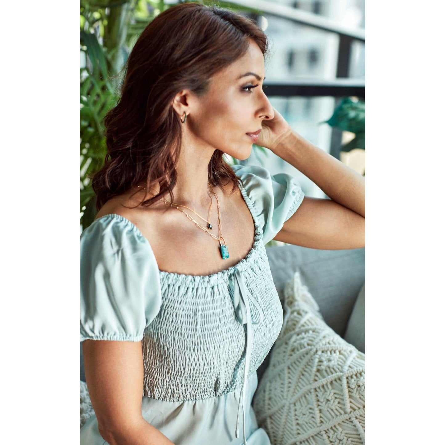 Fervor Montreal Necklace Copper Turquoise Slab Necklace