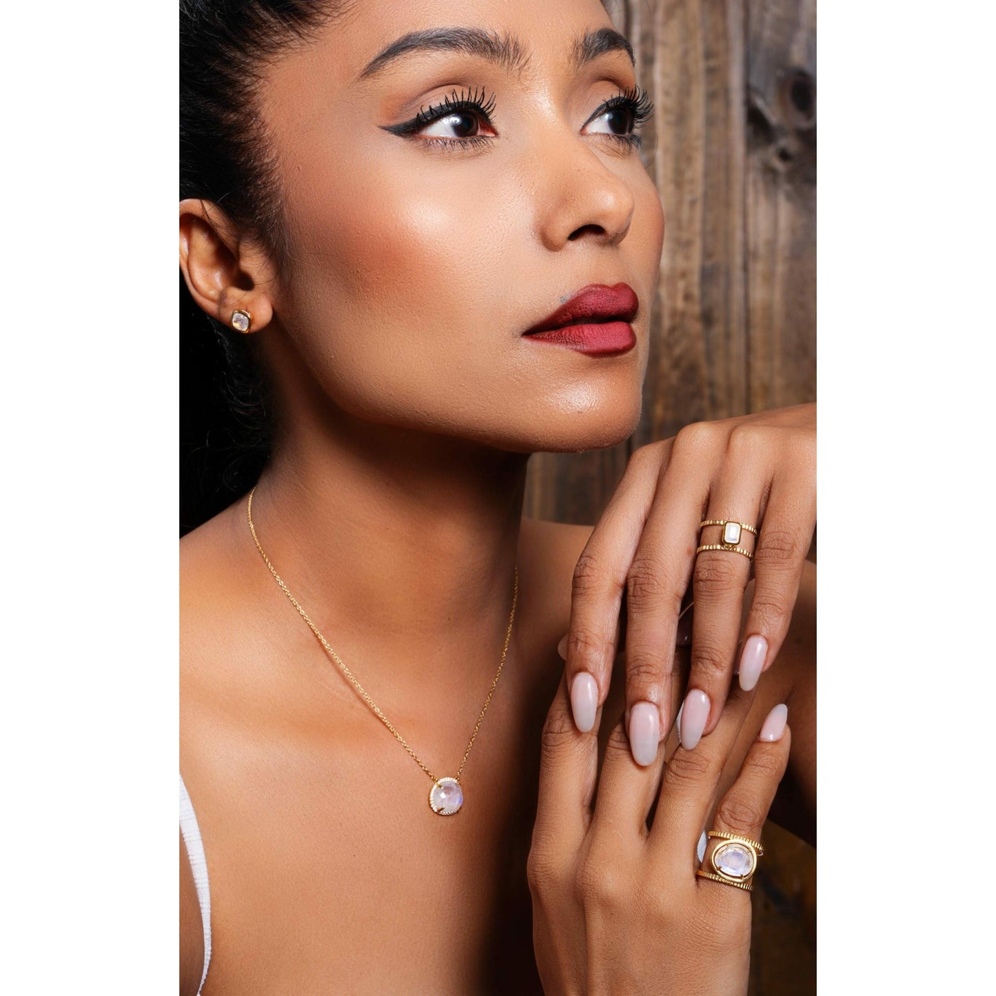 Fervor Montreal Necklace Malaika Rainbow Moonstone Island Necklace