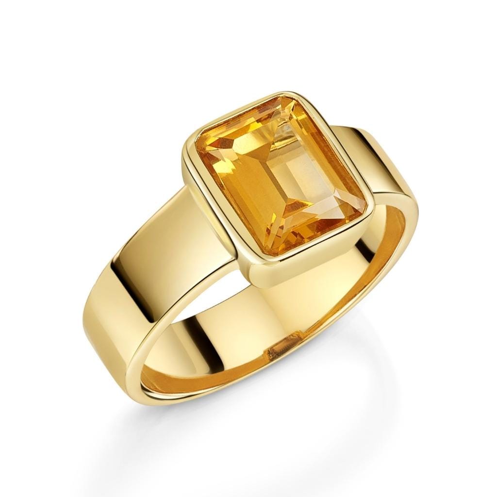 Fervor Montreal Rings Gorgeous Octagon Citrine Boss Babe Ring