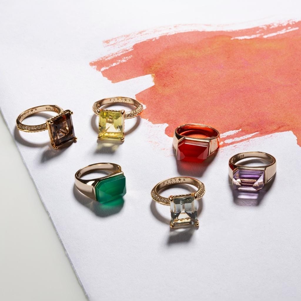 Fervor Montreal Rings Green Amethyst Emerald Cut Cocktail Ring