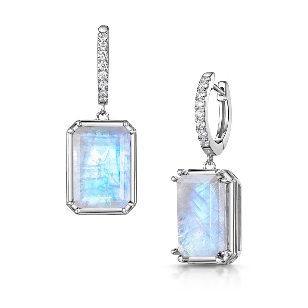 Fervor Montreal Earrings Dangle Dazzling Rainbow Moonstone Earrings