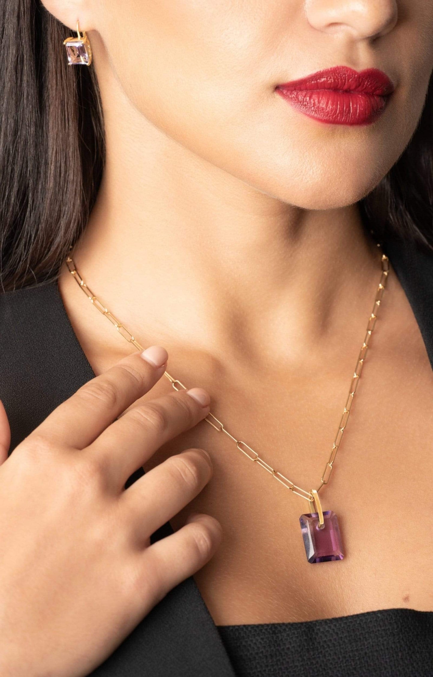 Fervor Montreal Necklace Amethyst Slab Necklace