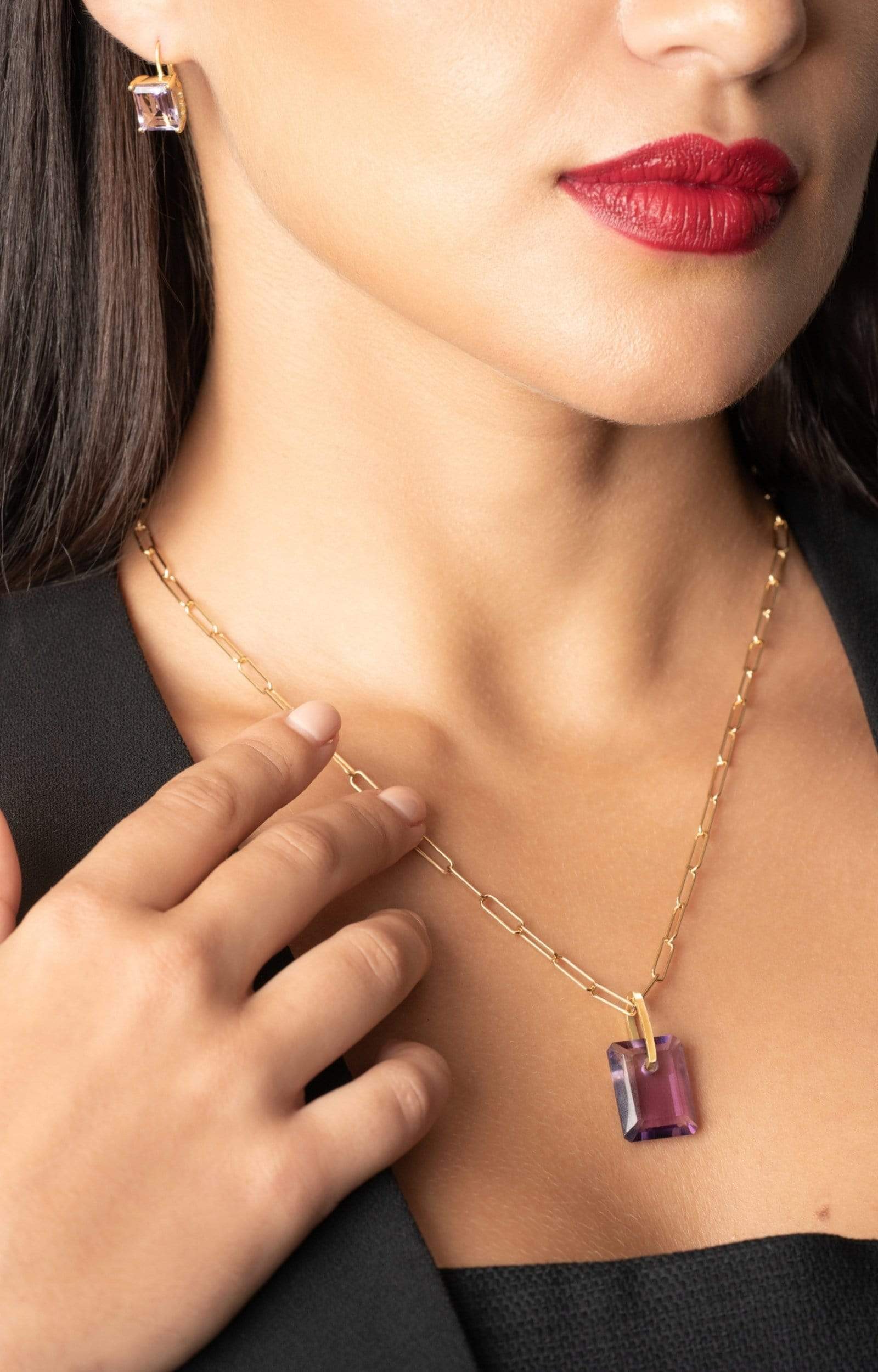 Fervor Montreal Necklace Amethyst Slab Necklace