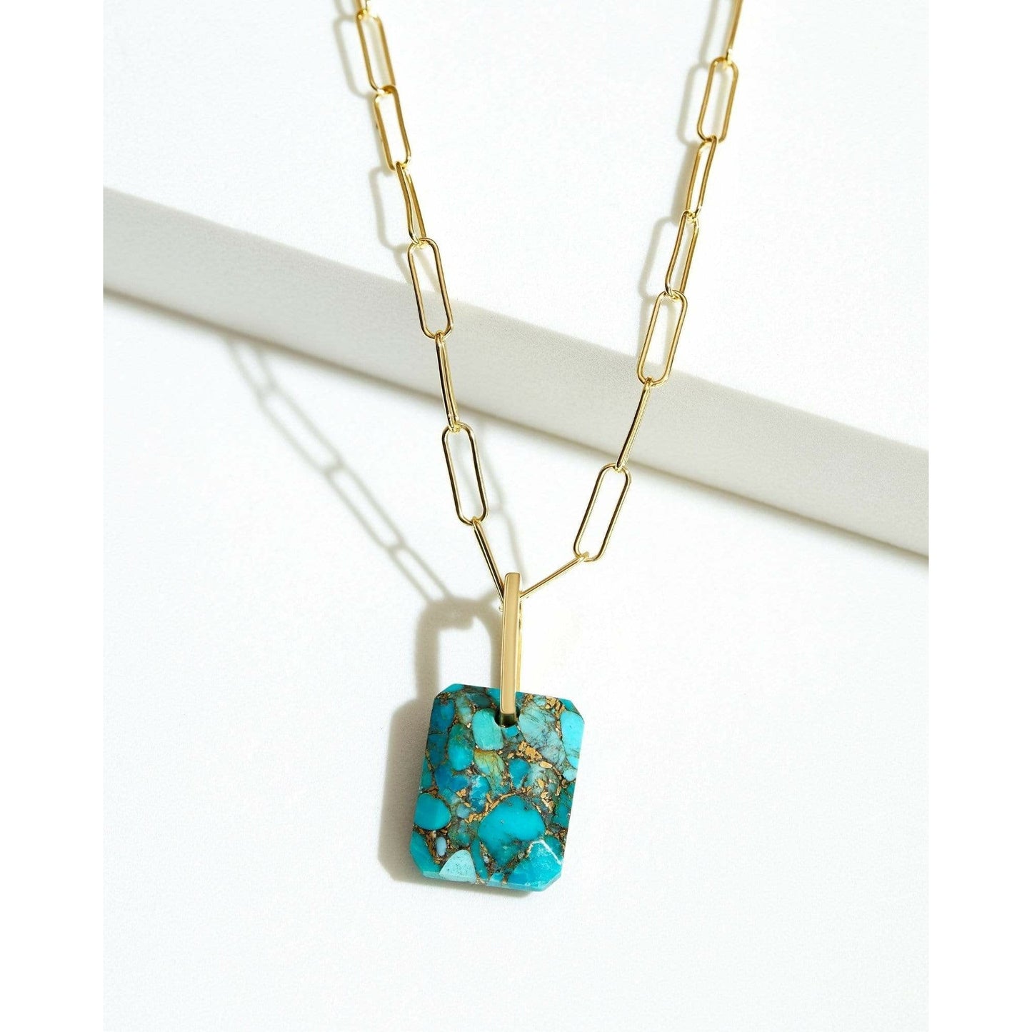 Fervor Montreal Necklace Copper Turquoise Slab Necklace