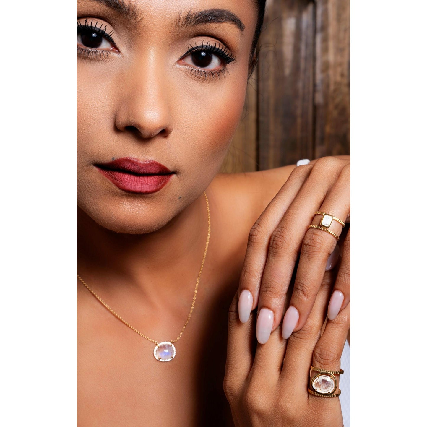 Fervor Montreal Necklace Malaika Rainbow Moonstone Island Necklace