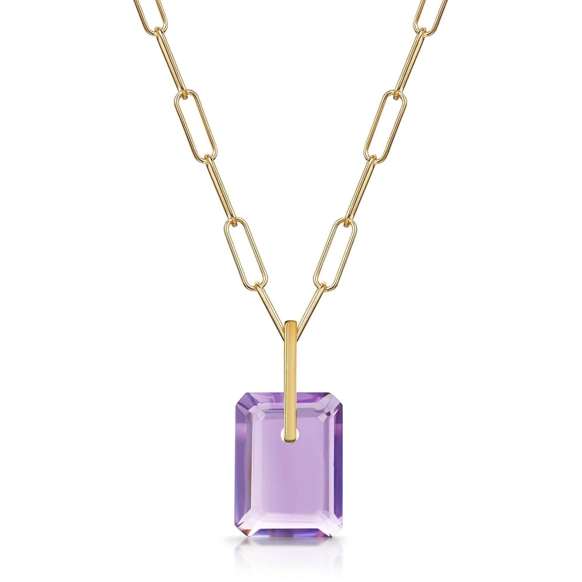 Fervor Montreal Necklace Pink Amethyst Slab Necklace