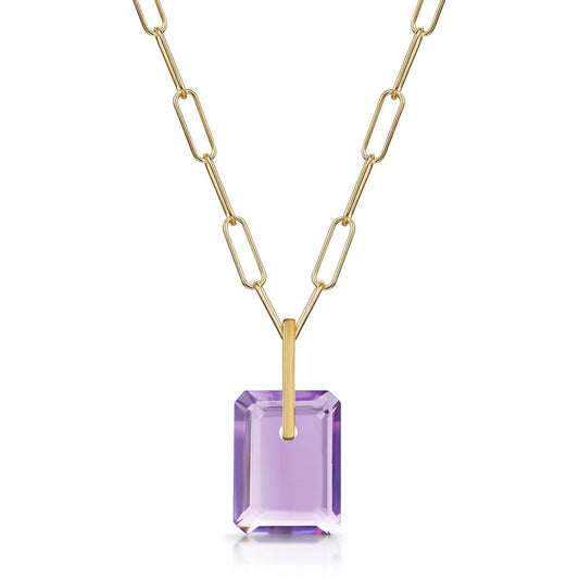 Fervor Montreal Necklace Pink Amethyst Slab Necklace