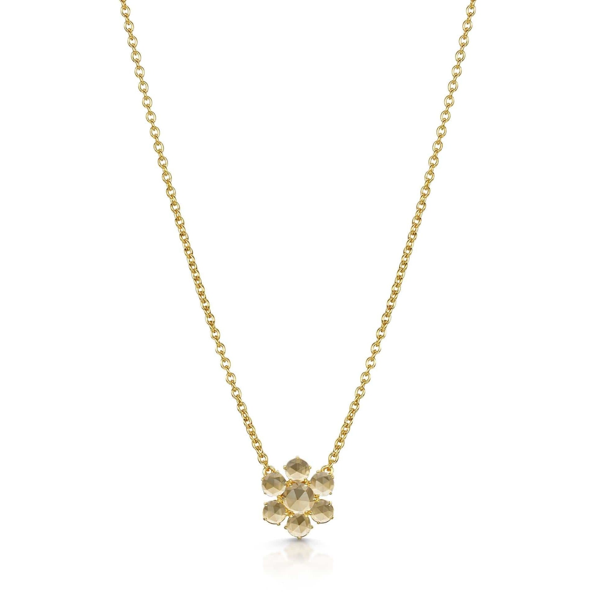 Fervor Montreal Necklace Precious Flower Rose Cut Citrine Necklace