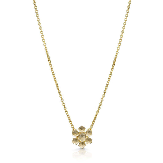 Fervor Montreal Necklace Precious Flower Rose Cut Citrine Necklace