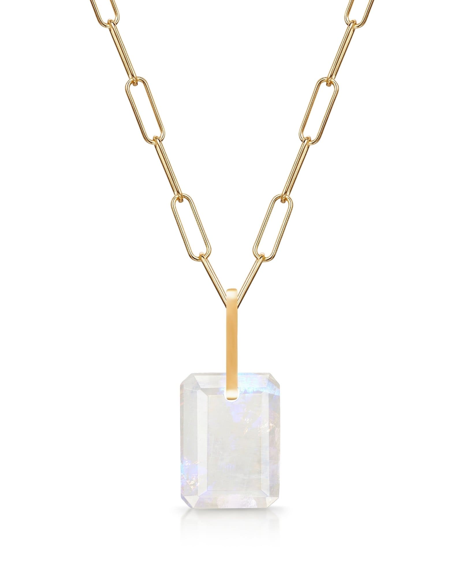 Fervor Montreal Rainbow Moonstone Slab Necklace