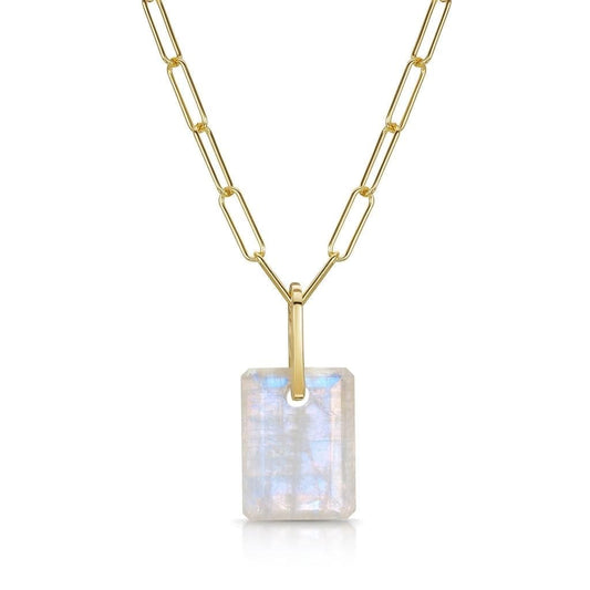 Fervor Montreal Rainbow Moonstone Slab Necklace