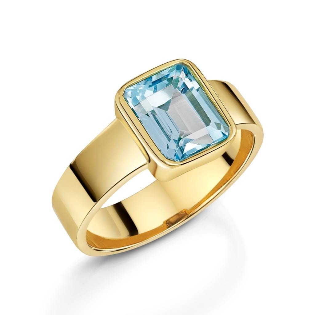 Fervor Montreal Rings Gorgeous Octagon Sky Blue Topaz Boss Babe Ring